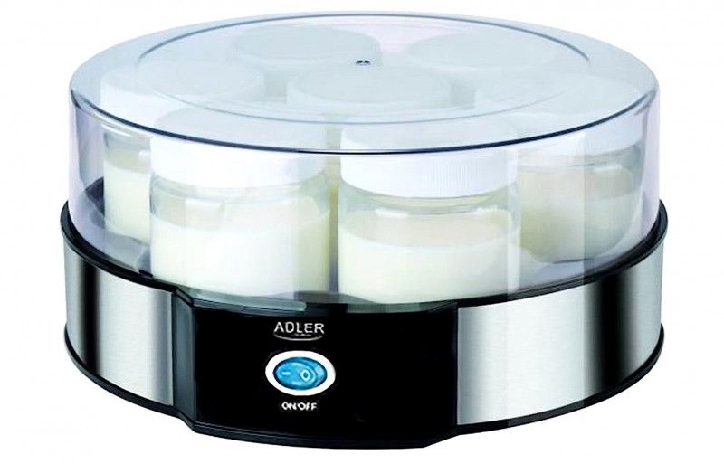 Adler jogurtownica 7 szklanych słoiczków X 200ml - 1,4 litra