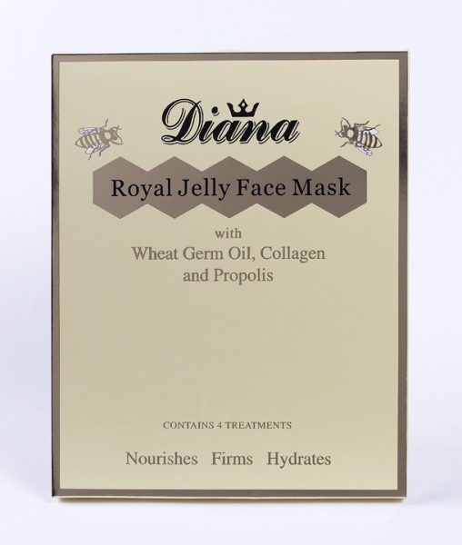 Diana Royal Jelly face mask - kolagenowa maska na twarz ze złotem - 4 szt
